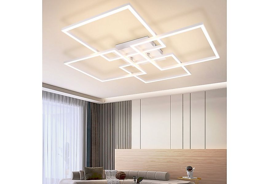 ZMH LED Deckenleuchte Wohnzimmer 4 Rahmen Deckenlampe Modern 32W 3000K Schl günstig online kaufen