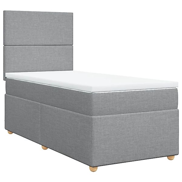 vidaXL Boxspringbett mit Matratze Hellgrau 80x200 cm Stoff2097799 günstig online kaufen