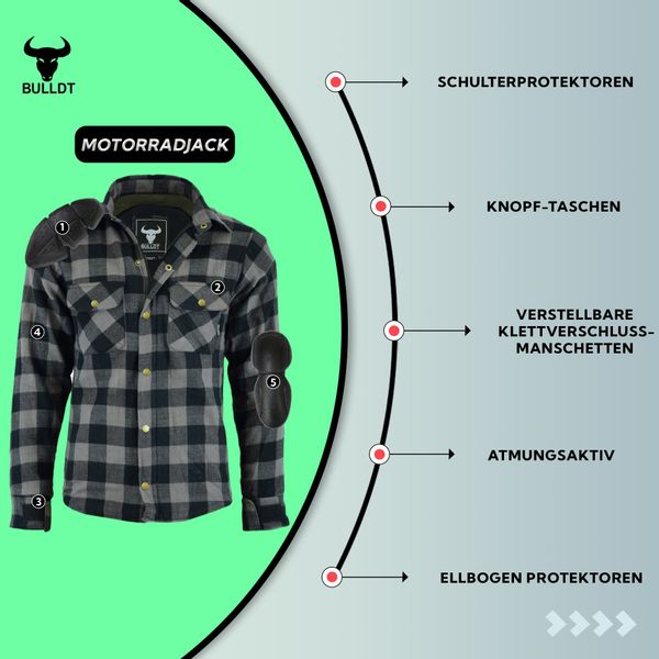 BULLDT Motorradjacke BLD1201 (mit 4 CE-Protektoren) günstig online kaufen