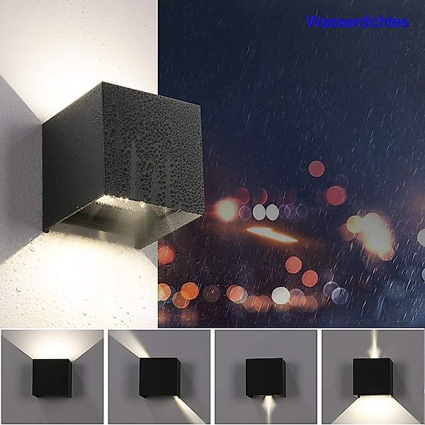 LETGOSPT Wandleuchte LED Wandleuchte Aussen 10W, günstig online kaufen