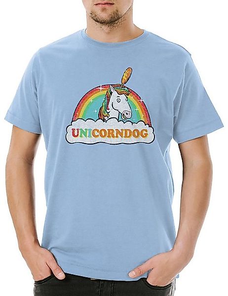 Urban Backwoods Print-Shirt Unicorndog Herren T-Shirt Einhorn Regenbogen Ra günstig online kaufen