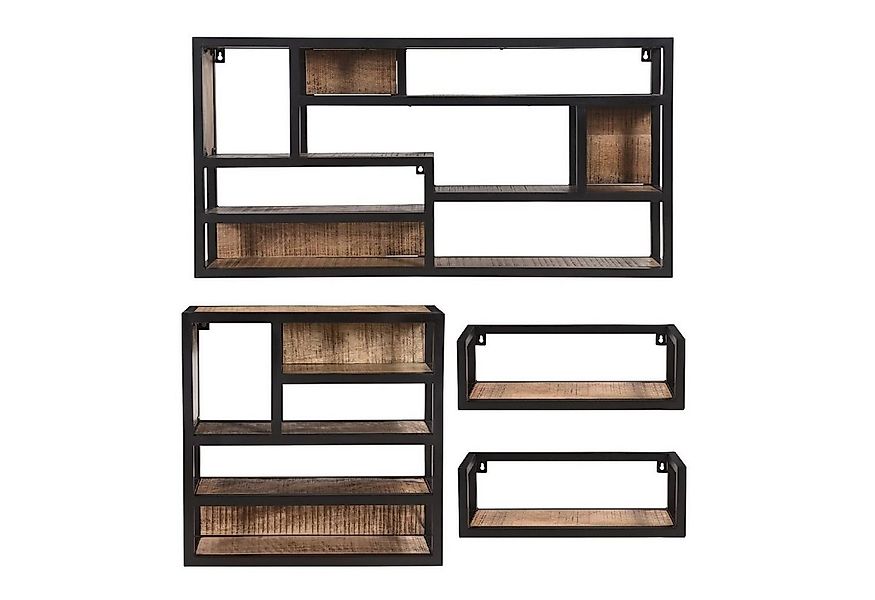 baario Wandregal Wandregal INDUSTRIAL 50x16, schwarz Holz Metall Küche Häng günstig online kaufen
