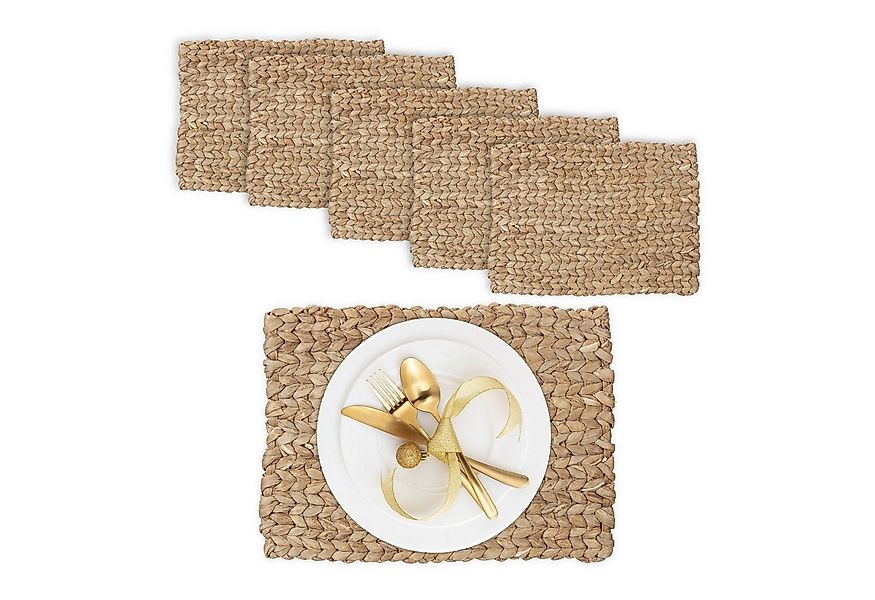 relaxdays Platzset Eckiges Tischset 6er Set günstig online kaufen
