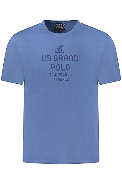 U.S. GRAND POLO T-Shirt Herren Kurzarm T-Shirt Blau mit Rundhals, Druck & günstig online kaufen