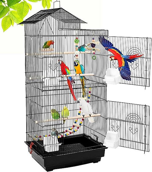 TLGREEN Vogelkäfig Groß 49 x 34 x 100cm, Vogelvoliere mit Vogelspielzeuge, günstig online kaufen