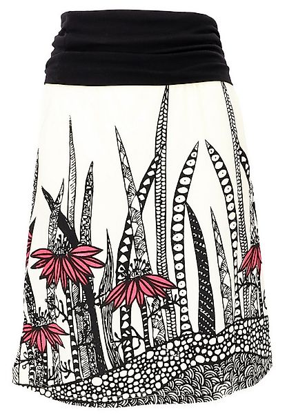 Guru-Shop Minirock Rock aus Bio-Baumwolle mit breitem Bund - weiß Ethno Sty günstig online kaufen