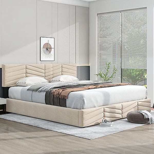Flieks Polsterbett, Hydraulisches Doppelbett Funktionsbett 180x200cm günstig online kaufen