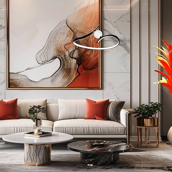 LED-Hängeleuchte Perla, Metall, Acryl, schwarz, 4.000 K günstig online kaufen