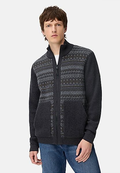 camel active Cardigan Strickjacke mit Stehkragen Langarm Markenlabel günstig online kaufen