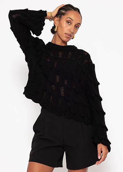 SASSYCLASSY Strickpullover Pullover Damen mit Strukturmuster günstig online kaufen