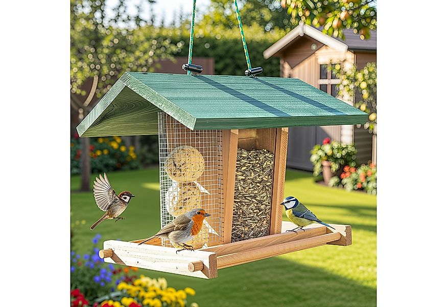 Zooprinz Vogelhaus zum aufhängen mit Sitzstangen, Schutzdach, Seil für Wild günstig online kaufen