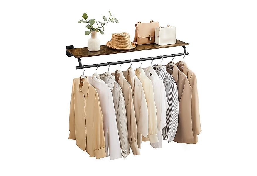SONGMICS Wandgarderobe, Garderobe, Wandregal mit Kleiderstange, Schlafzimme günstig online kaufen