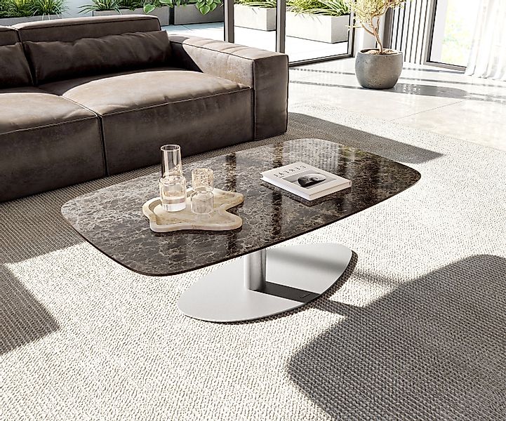Couchtisch Edge Boot 120x70 cm Keramik Laminam® Emperador Extra Lucidato Du günstig online kaufen