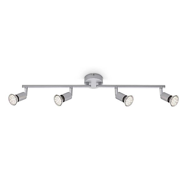 Brilo LED-Spotleuchte 4-flammig Warmweißes Licht GU10 Schwenkbar Titan günstig online kaufen