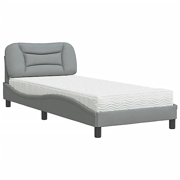 vidaXL Bett mit Matratze Hellgrau 90x200 cm Stoff2008627 günstig online kaufen