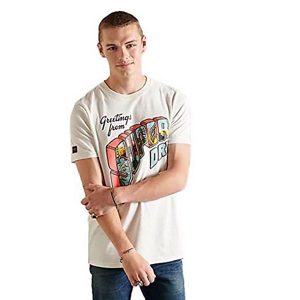 Superdry Heritage Mountain Kurzarm T-shirt M Ecru günstig online kaufen
