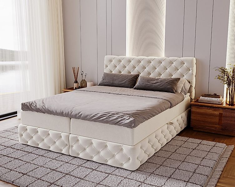 Kaiser Möbel Boxspringbett Chesterfield-Kontinentalbett Luxury Stoff günstig online kaufen