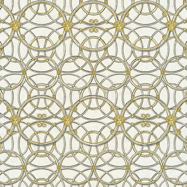 Bricoflor Medusa Tapete mit Ornament in Gold und Silber Edle Neobarock Tape günstig online kaufen