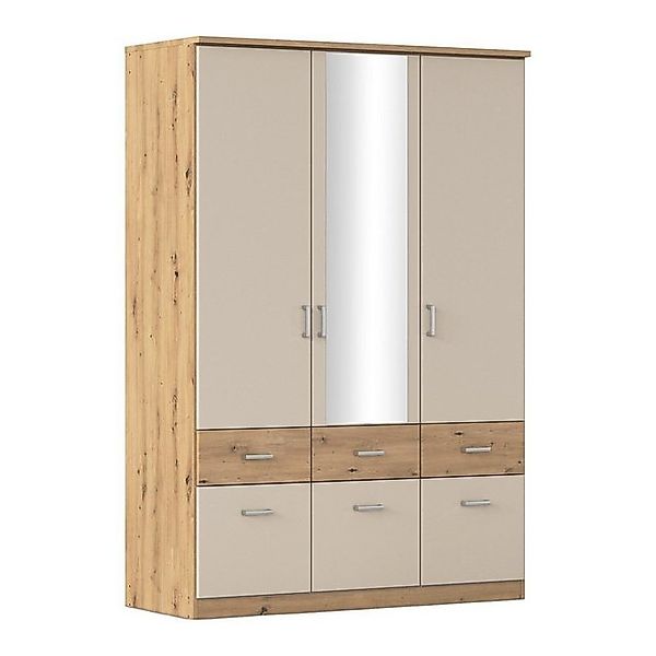 rauch Kleiderschrank BREMEN, Artisan Eiche Dekor, Champagnerfarben, 3-türig günstig online kaufen