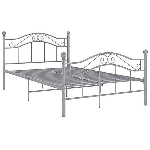 vidaXL Bettgestell Bett Grau Metall 120x200 cm Bett Bettrahmen Bettgestell günstig online kaufen