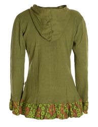 Vishes Kapuzensweatjacke Damen Sommerjacke Blumen-Strickjacke Elfenjacke günstig online kaufen