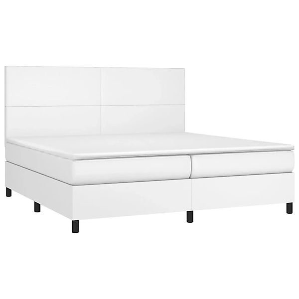 vidaXL Boxspringbett mit Matratze Weiß 200x200 cm Kunstleder 3142744 günstig online kaufen