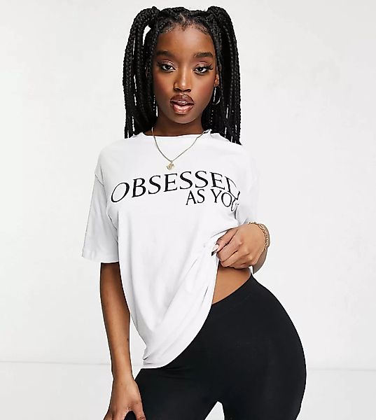 ASYOU – T-Shirt mit „Obsessed”-Print in Weiß günstig online kaufen