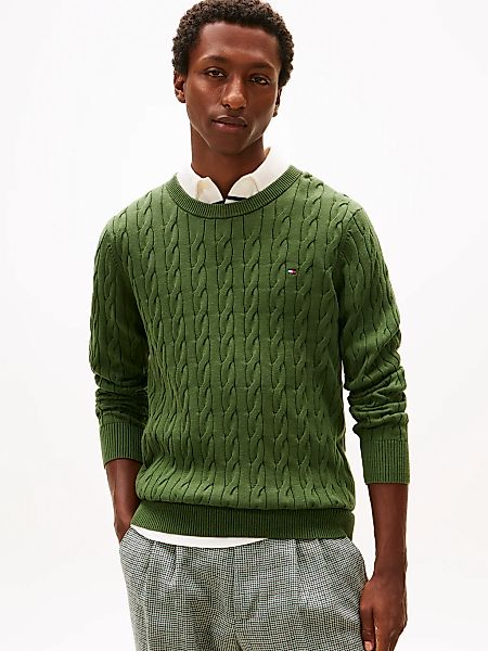 Tommy Hilfiger Strickpullover "CLASSIC CABLE CREW NECK mit Strukturstrick u günstig online kaufen