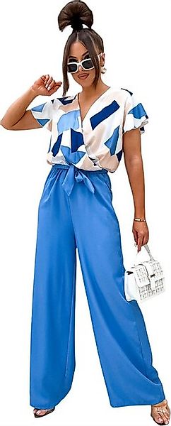 EloModa Jumpsuit Damen Jumpsuit mit Wickeloberteil Overall luxuriöse Look ( günstig online kaufen