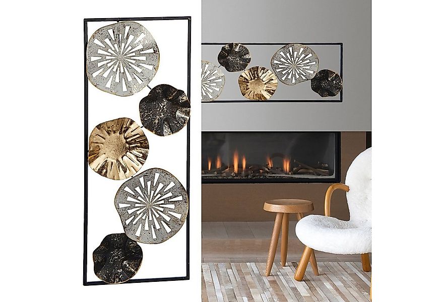 CEPEWA Kunstdruck Wanddeko aus Metall in Rahmen Wandkunst Blumen günstig online kaufen