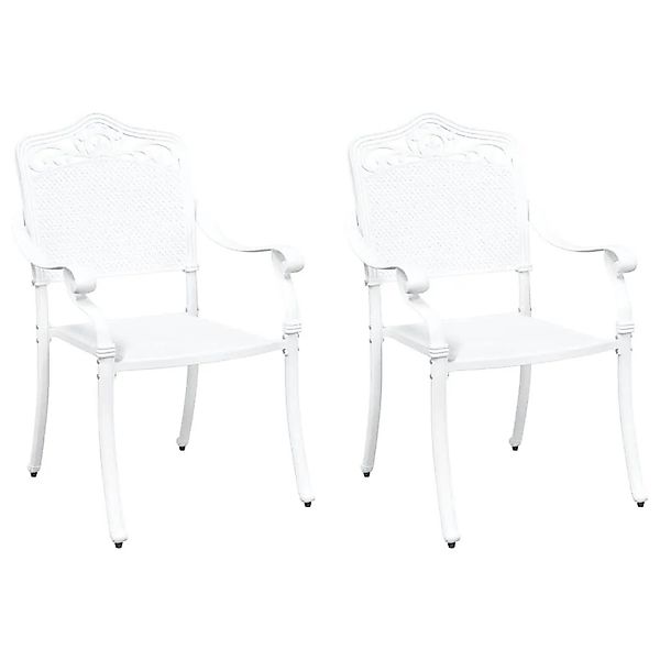 vidaXL Gartenstuhl 2 Stk Weiß 55 x 56,5 x 91cm Aluminium 42002380 günstig online kaufen