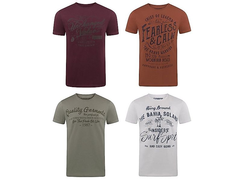 riverso T-Shirt Herren Printshirt RIVLeon Regular Fit (4-tlg) Kurzarm Tee S günstig online kaufen