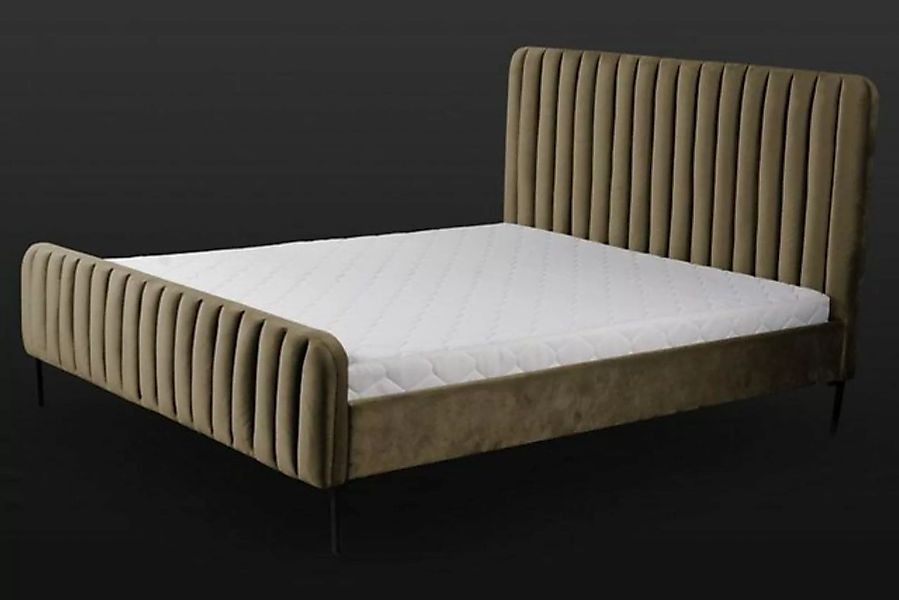 JVmoebel Bett Grünes Doppelschlafzimmer Holzmöbel Design elegant Stoff Möbe günstig online kaufen