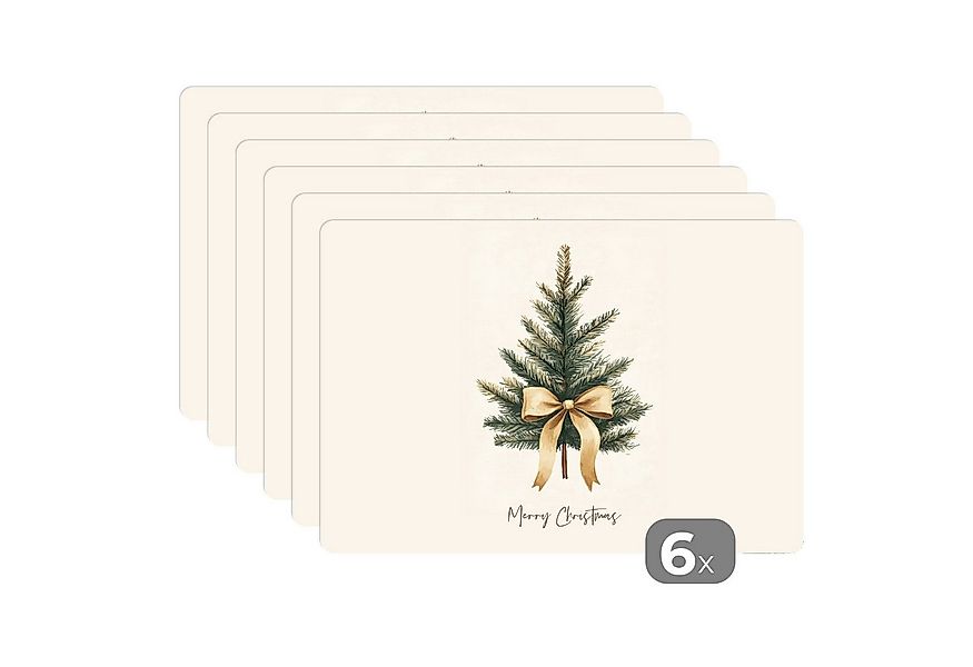 MuchoWow Platzset Weihnachtsbaum - Weihnachten - Frohe Weihnachten - Beige, günstig online kaufen