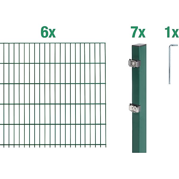 Alberts Doppelstabmattenzaun Grundset, (Set), Höhe: 80-160 günstig online kaufen