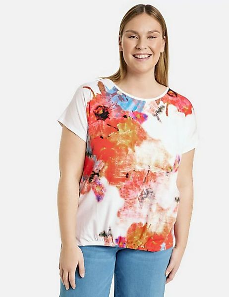 Samoon Kurzarmshirt Kurzarmshirt mit floralem Frontprint günstig online kaufen