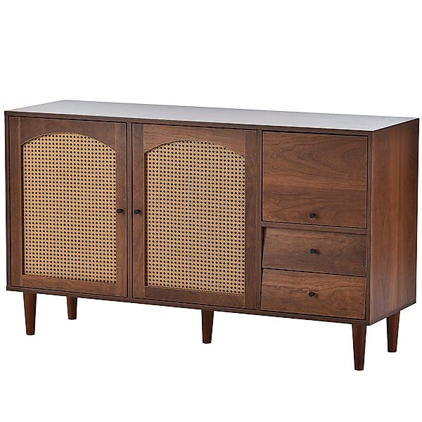 Odikalo Sideboard mit Rattan Einsatz 3Türen günstig online kaufen