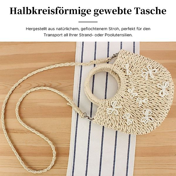 Refttenw Strandtasche Damen Stroh-Tragetasche,Handtasche mit Schleife,Bohem günstig online kaufen
