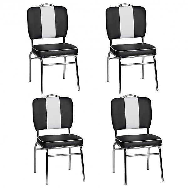 FINEBUY Esszimmerstuhl SuVa2787_4 (Küchenstuhl Schwarz / günstig online kaufen
