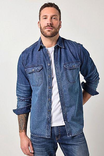 JP1880 Businesshemd Jeanshemd Langarm Kentkragen Modern Fit günstig online kaufen