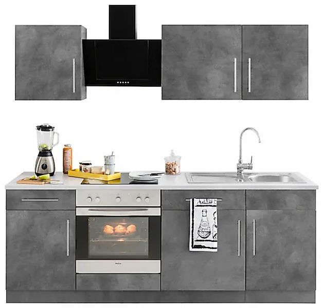 wiho Küchen Küchenzeile "Cali" mit E-Geräten, Breite 220 cm mit Metallgriff günstig online kaufen