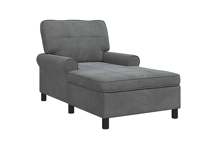 vidaXL Chaiselongue Lounge-Liege mit Kissen Dunkelgrau 91 x 157 x 91 cm Sam günstig online kaufen