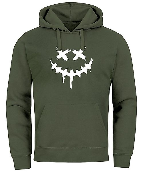 Neverless Hoodie Hoodie Herren Bedruckt Techwear Fashion Streetstyle Smilin günstig online kaufen