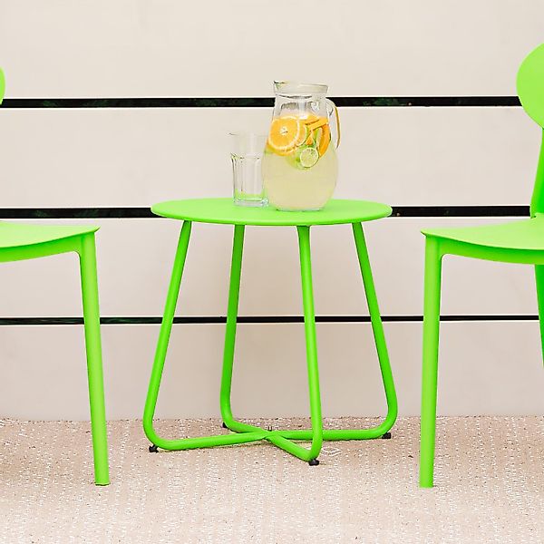 Homestyle4u Gartentisch Beistelltisch Rund in Grün 45 cm 2488 günstig online kaufen