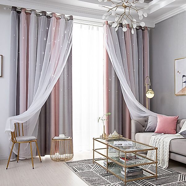 REDOM Verdunkelungsvorhang 2er Voile Farbverlauf Curtains günstig online kaufen