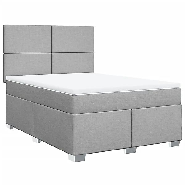 vidaXL Boxspringbett mit Matratze Hellgrau 160x200 cm Stoff 3292832 günstig online kaufen