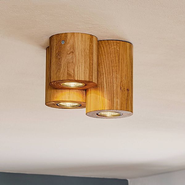 Deckenlampe Wooddream 3-flammig Eiche, rund günstig online kaufen