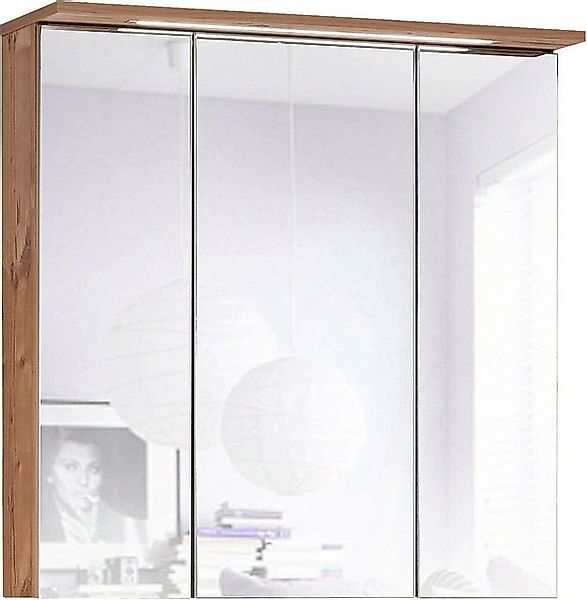 Schildmeyer Spiegelschrank Profil Breite 70 cm, 3-türig, LED-Beleuchtung, S günstig online kaufen