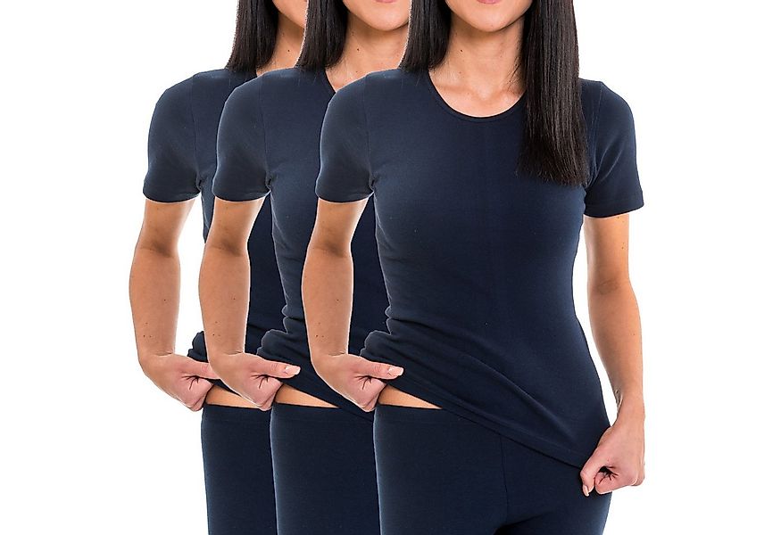 HERMKO Unterziehshirt 1800 (Pack, 3er) Bio-Baumwolle kurzarm Shirt Rundhals günstig online kaufen