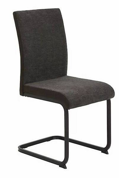 Schwingstuhl 1 Stück mit Steppnähten Metall schwarz Webstoff braun günstig online kaufen
